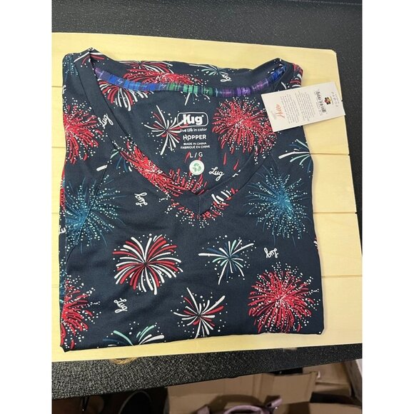 LUG Hopper Hi-Lo Tunic  NWT - Firework Navy QVC sizing "L" - Picture 1 of 5